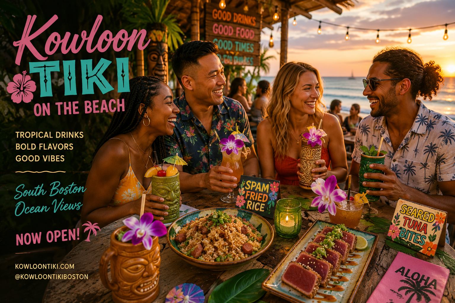 tiki cocktails at Kowloon Tiki on the Beach